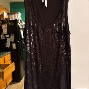 Studio Y Black Sequin Tank Top